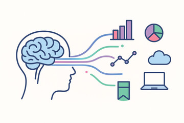 Human Brain and Data Processing Concept