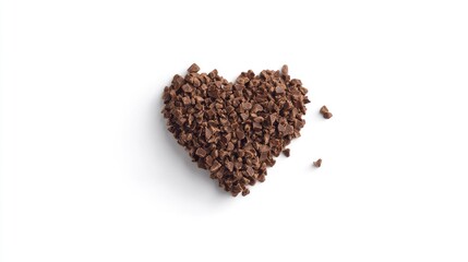 A Textured Heart of Chopped Chocolate Chunks, A Minimalist Symbol of Sweet Indulgence.