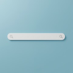 Search bar interface with magnifying glass icons and soft blue background for website application or user interface design