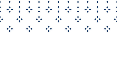 Seamless border pattern snowflakes stars transparent background. Simple geometric design.
