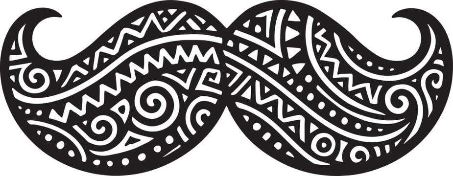Decorative black mustache pattern for no shave november