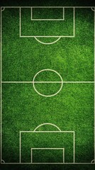 Overhead View of a Vibrant Green Soccer Field, Lines and Texture.