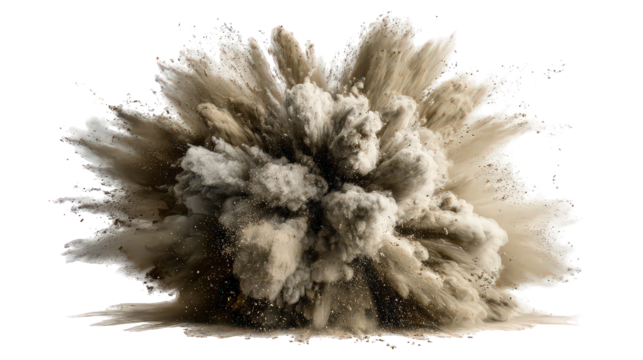 Tan and Beige Powder Explosion on Black Background