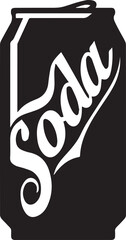 Soda Can Black Silhouette Vector