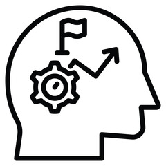 Entrepreneurial Thinking Icon Line Vector Illustration