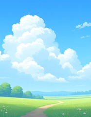 Obraz premium Sunny meadow landscape