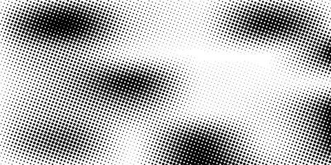 Halftone gradient. Dotted gradient, smooth dots spraying and halftones dot background seamless horizontal geometric pattern vector template set