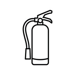 Simple line art icon of a fire extinguisher