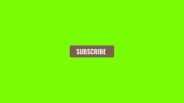 Social media subscribe button with click animation isolated on a green screen background, perfect for vlogs and online content creators