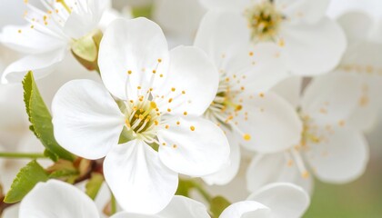 Obraz premium Blooming white flowers, close-up view