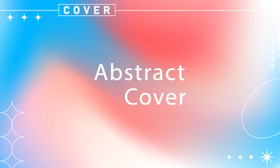 Modern Abstract Cover Design with Soft Gradient Background in Peach, Pink, and Blue Tones – Minimal Decorative Elements Like Stars and Lines for Presentation Templates