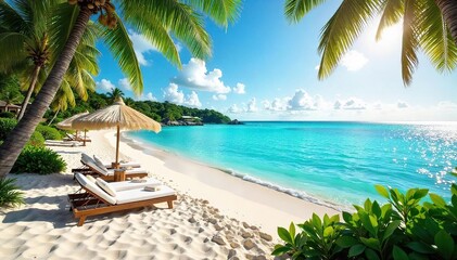 Indulge in ultimate relaxation at a luxurious beachfront resort Sun-drenched days, turquoise waters, and opulent amenities await your arrival for an unforgettable escape , calm, high-end