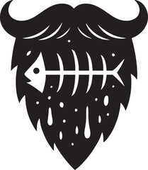 Creative no shave november beard with fish skeleton design