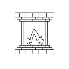 A fireplace with a fire in it