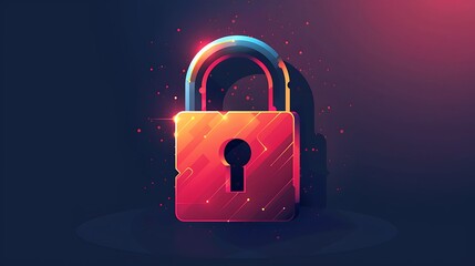 Secure your digital world with this vibrant, modern padlock graphic symbolizing data protection and safety