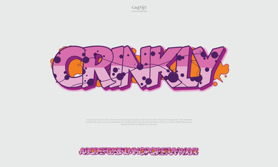 Graffiti Street Art Alphabet Bold Colorful Font Vector Illustration