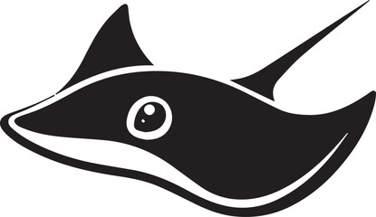 illustration of a black silhouette of a stingray