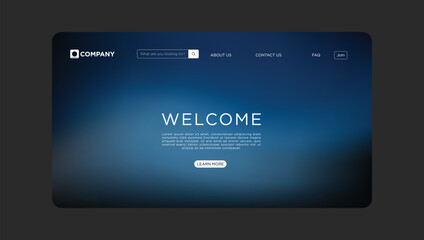 Modern website welcome page design with elegant gradient background ready for any business
