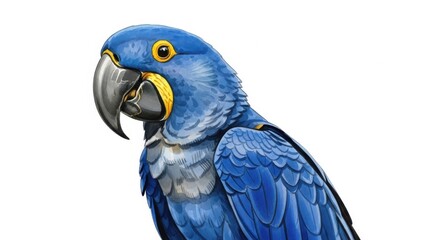 Stunning Blue Hyacinth Macaw Parrot Feathered Friend