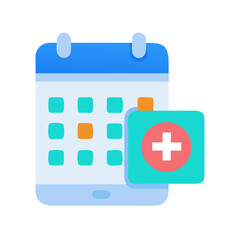 Calendar icon with plus sign for appointment scheduling app
