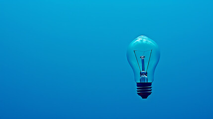 The light bulb does not shine on a blue background. Concept of ideas and innovation.