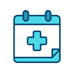 Medical appointment calendar icon isolated on a black background