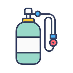 Flat design vector image of an oxygen tank illustration