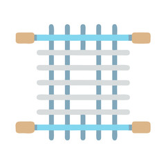 Geometric grid design with light blue and tan elements