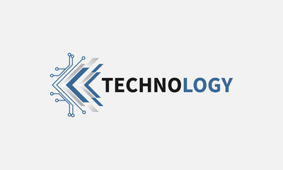 Modern digital technology logo with abstract innovation concept for startup and corporate branding