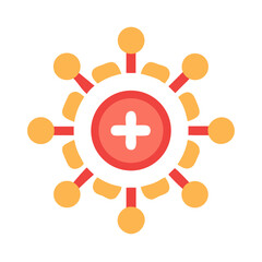Obraz premium Simple flat vector illustration of a coronavirus particle