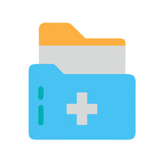 Medical records folder icon for health care data storage