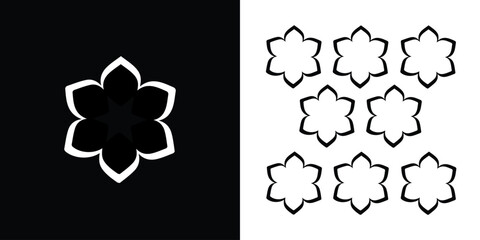 Flower icon design flat style. Flower template for sticker  label  tag and logo