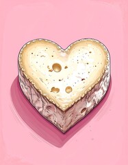Heart-shaped cheese illustration (3)