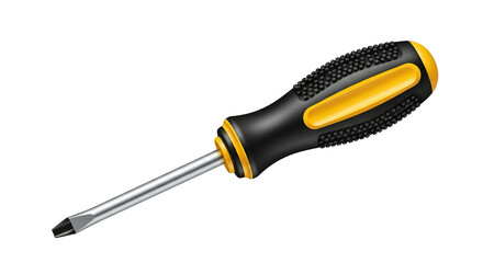 Black And Yellow Screwdriver Tool Illustration