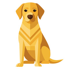 vector illustration of labrador retriever, sitting, abstract