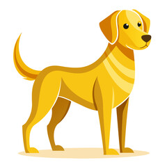 vector illustration of labrador retriever, fetching, abstract
