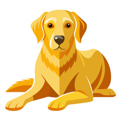 vector illustration of labrador retriever, lying down, abstract