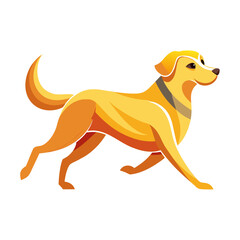 vector illustration of labrador retriever, running, abstract