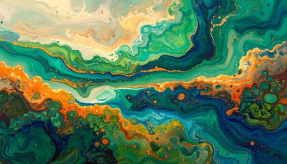 Abstract fluid art with swirling colors
