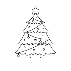 Fototapeta premium A Christmas tree with a star on top