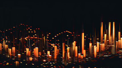 Abstract finance background, candle metaphor for digital currency trading