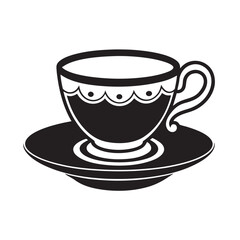Vintage Tea Cup With Saucer Silhouette
