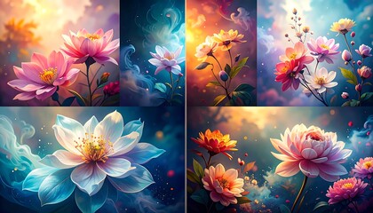 Digital floral art collection