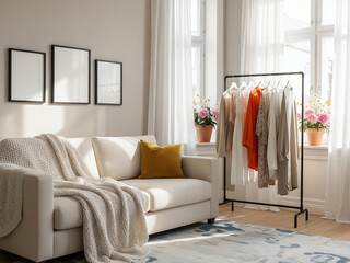 modern living room with sofa