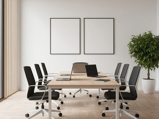 modern office interior with desk