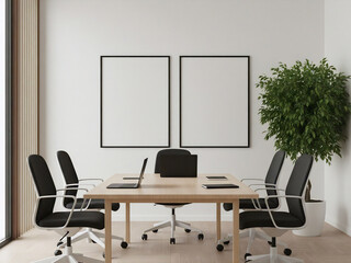 modern office interior frame mockup