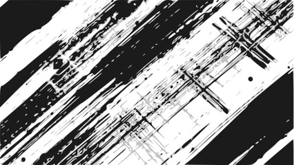 Obraz premium Vector art of black ink brush strokes pattern for design element use