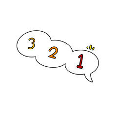 A cartoon of three numbers and the number 1