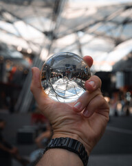 lensball and steel glass roof