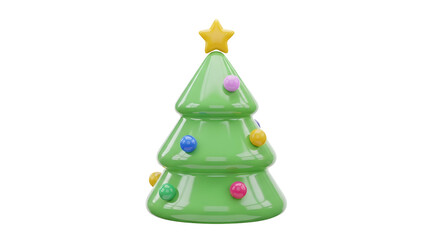 Christmas Tree with Ornaments and Star